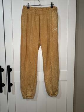 Nike Sweat Pants Medium Orange Tan Acid Wash Joggers Athleisure